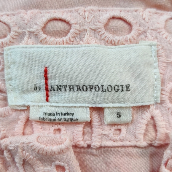 OPEN TO OFFERS ANTHROPOLOGIE Somerset Mini Dress Eyelet Edition in Pink Size S - Picture 3 of 10
